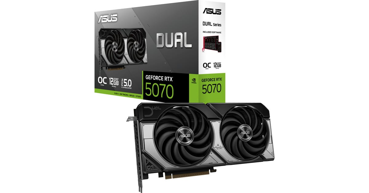 ASUSDUAL GeForce RTX 5070 OC grafische kaart  (3x DisplayPort, 1x HDMI)
