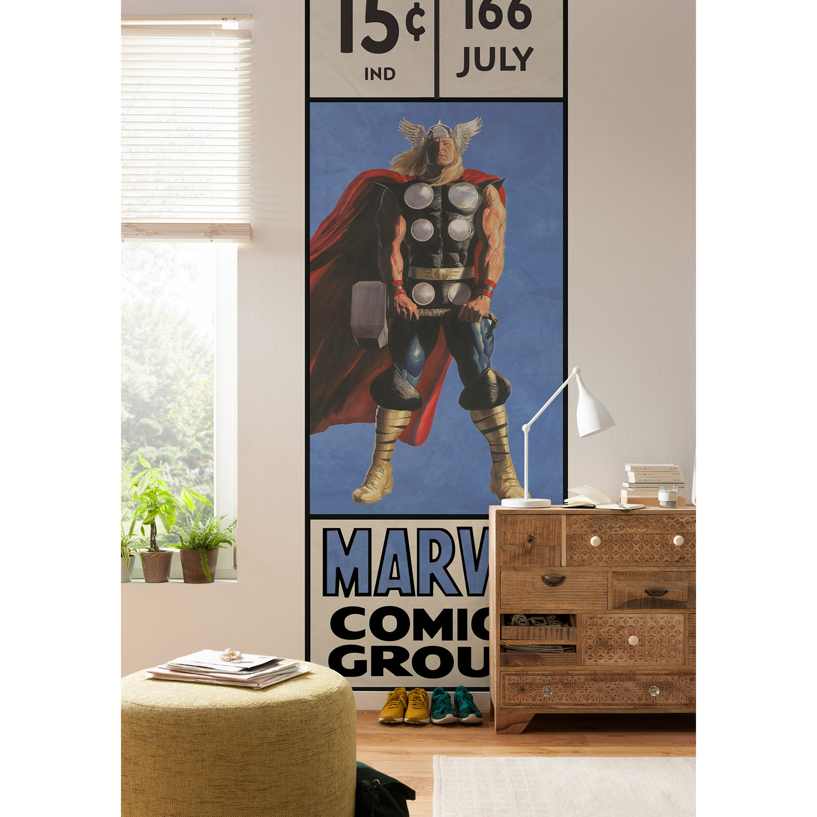 Vlies-Fototapete THOR RETRO COMIC BOX - 100x280 cm