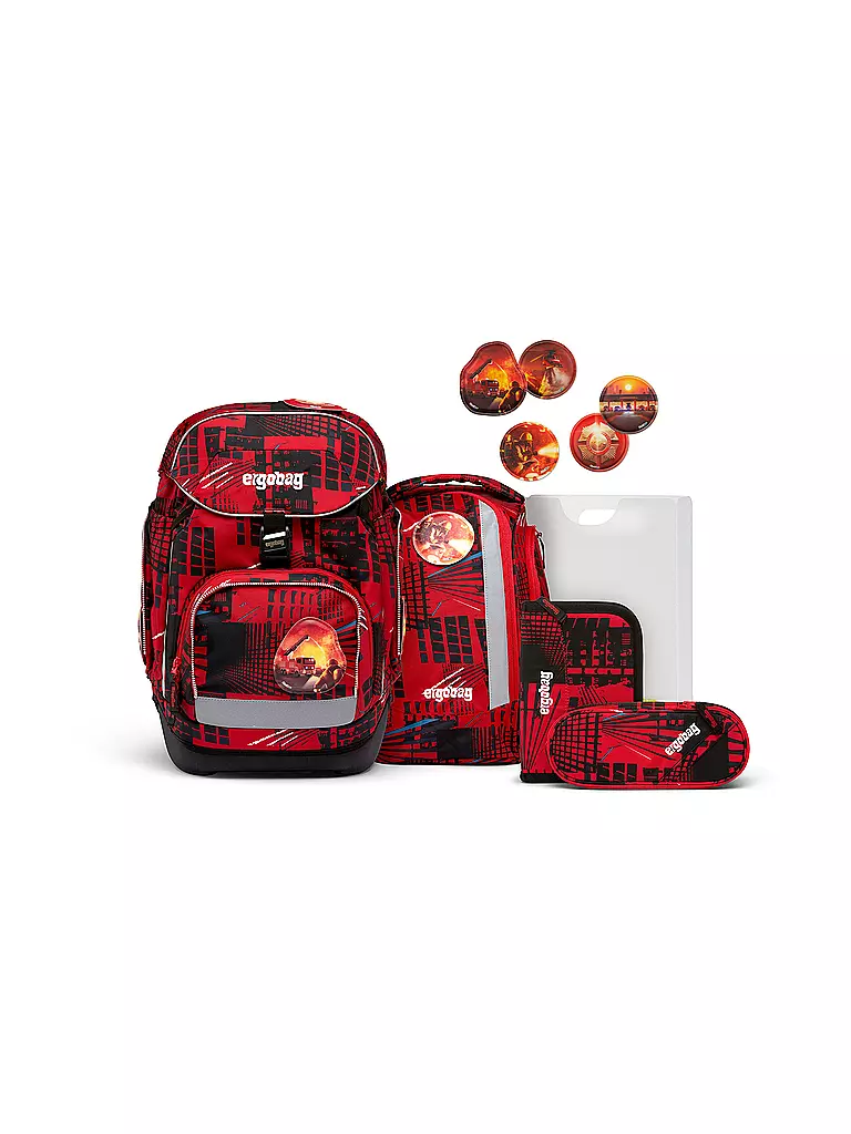 ERGOBAG Schultaschen Set 6tlg PACK - AlarmBäreitschaft  rot