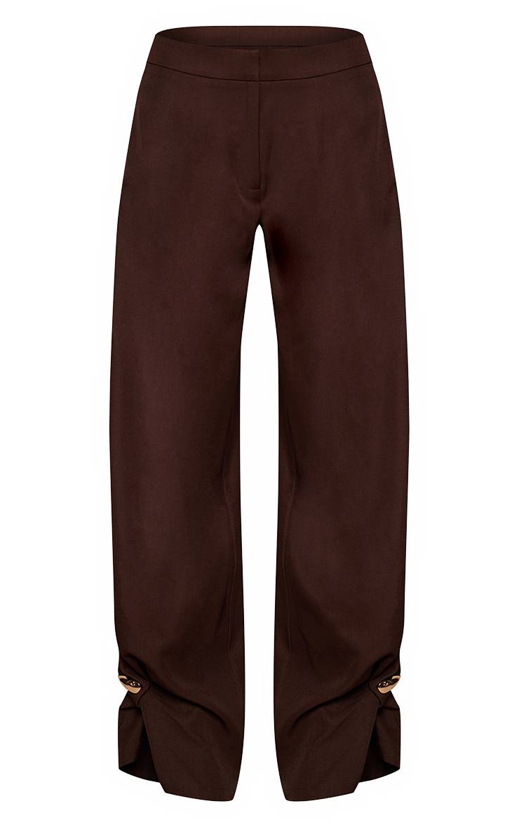 Marron Foncé Pantalon Cocon Coordonné Avec Détail De Finition