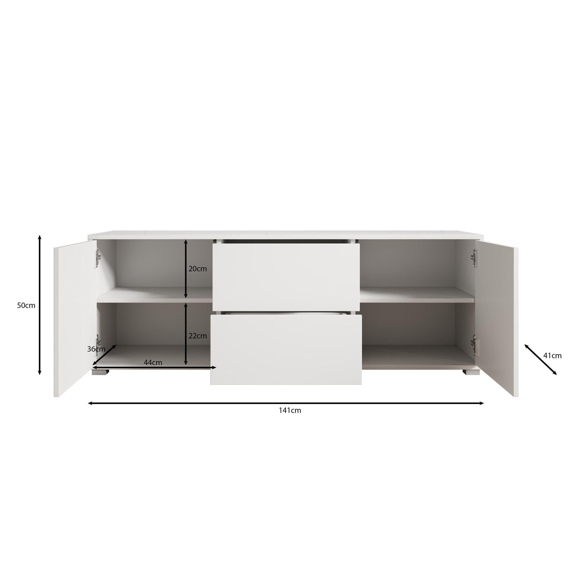 Meubella - TV-Meubel Gideon - Beige - 141 cm