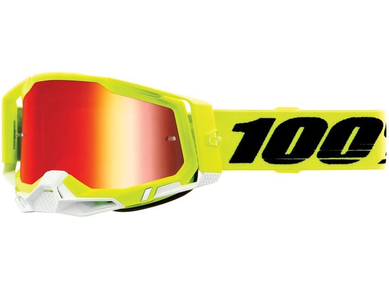 100% Sportbrille Racecraft 2 Yellow, Red Mirror Sportbrille für Mountainbike