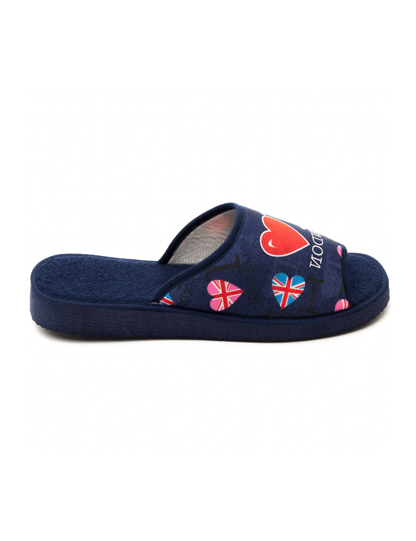 I Love London Slippers Blue
