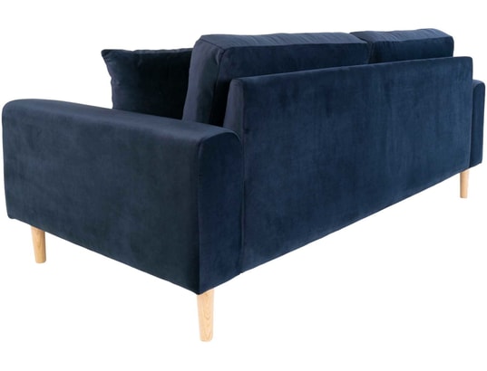 HOUSE NORDIC - Canapé tissu Lido 2,5 places velours bleu (180x93x76)