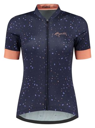 Maillot Manches Courtes Velo Rogelli Terrazzo - Femme - Violet/Corail