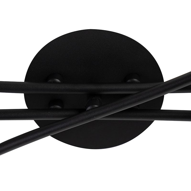 Moderne plafondlamp zwart 6-lichts - Lofty