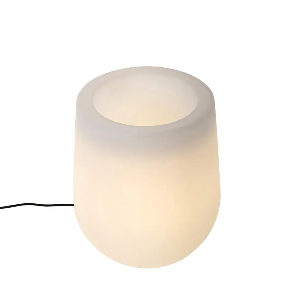 Qazqa staande buitenlampen flowerpot wit e27
