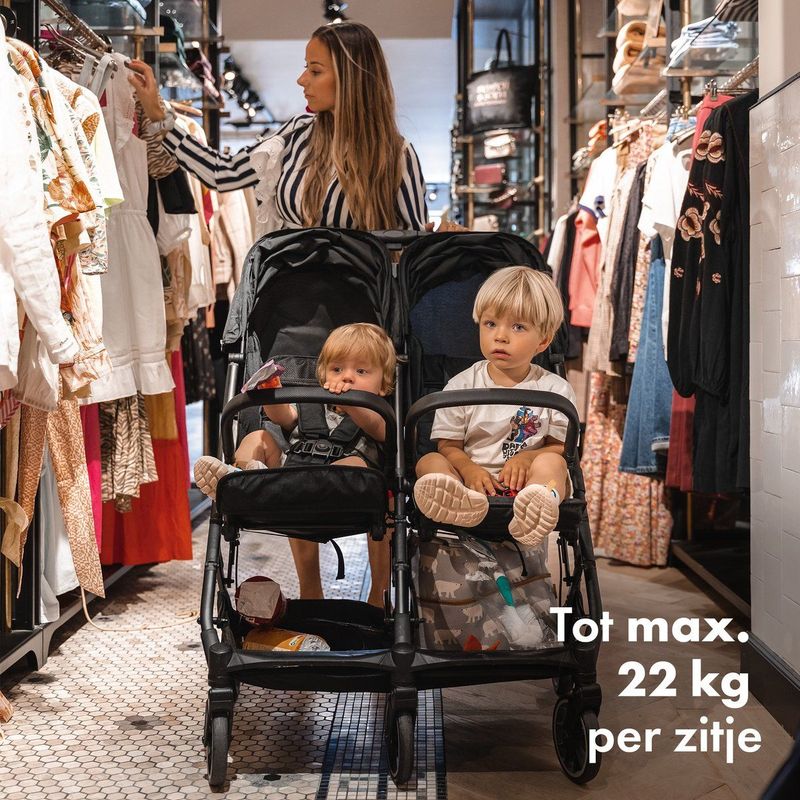 Deryan Luxe Rolo X2 Dubbele Buggy - Duo Buggy - Zwart