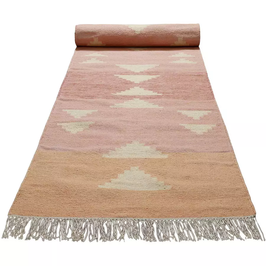 Green Looop Kelim Teppich Soleil rosa