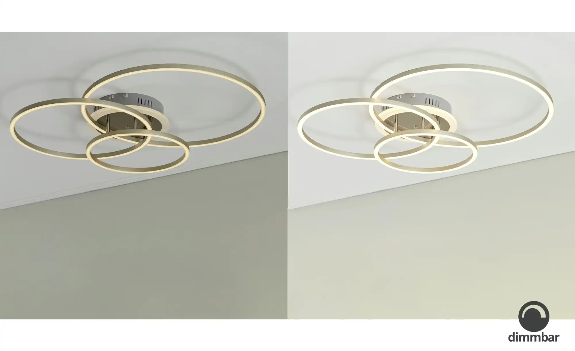 Meisterleuchten LED-Deckenleuchte, 3 Ringe, alufarben