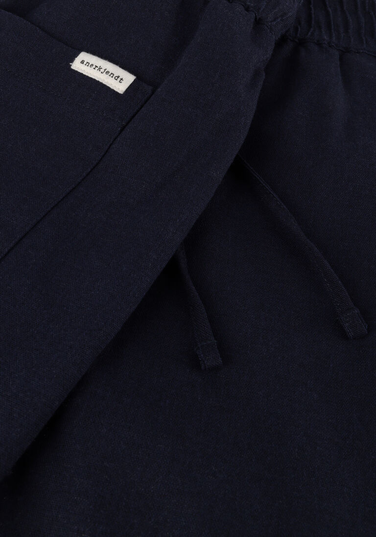 ANERKJENDT donkerblauwe anerkjendt korte broek aklt james cot/linen ela shorts