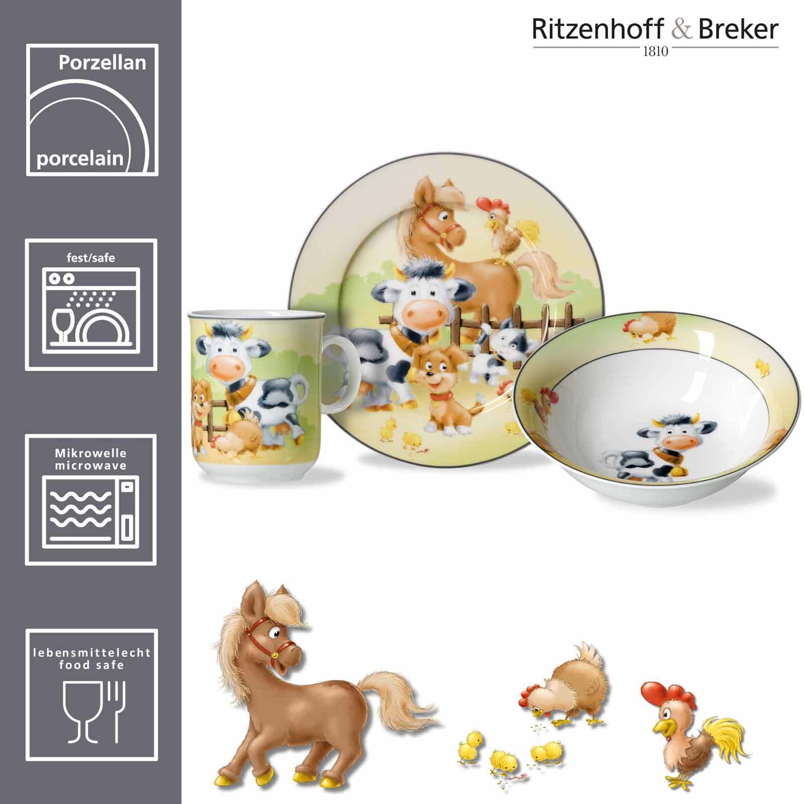 Ritzenhoff & Breker Kindergeschirr mit Platzset Hoftiere