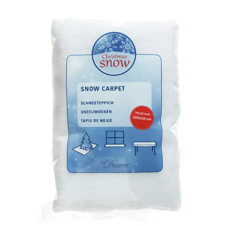 Tapis de neige rectangulaire (200 x 50 cm) Blanc