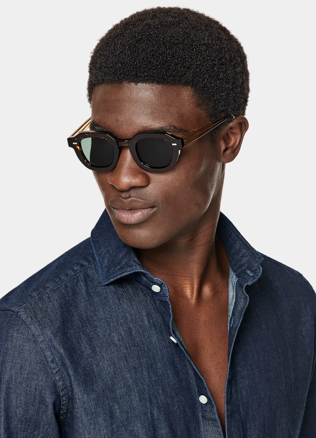 Chemise coupe ajustée bleue