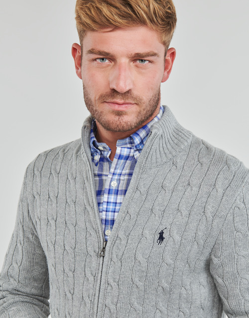 Polo Ralph Lauren - S224SC23-LSCABLEFZPP-LONG SLEEVE-FULL ZIP Gris / Claro