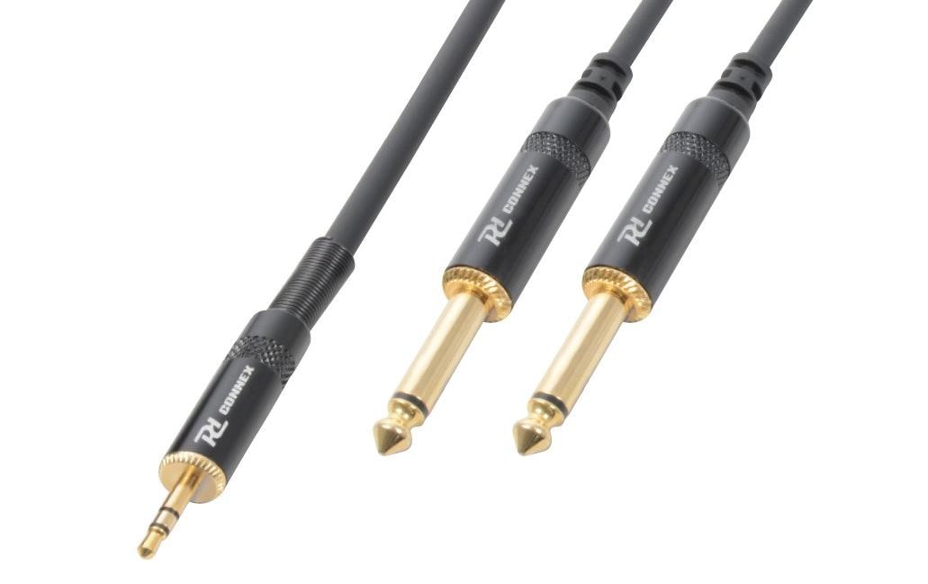 Audio-Kabel CX86-3 3.5 mm Klinke - 6.3 mm Klinke 3 mAudiokabel 3.5 Klinke - 2x6.3 Klinke