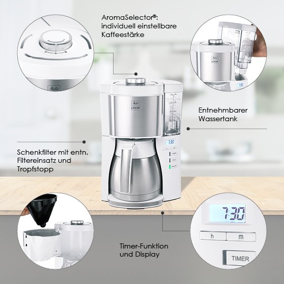 LOOK® Therm Timer|Filterkaffeemaschine Weiß