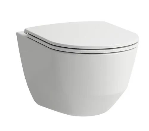 Laufen Pro hængeskål Rimless type 820966 inkl. Slim toiletsæde m/Soft Close & Quick Release beslag type 898966. Boltafstand 180 mm.
