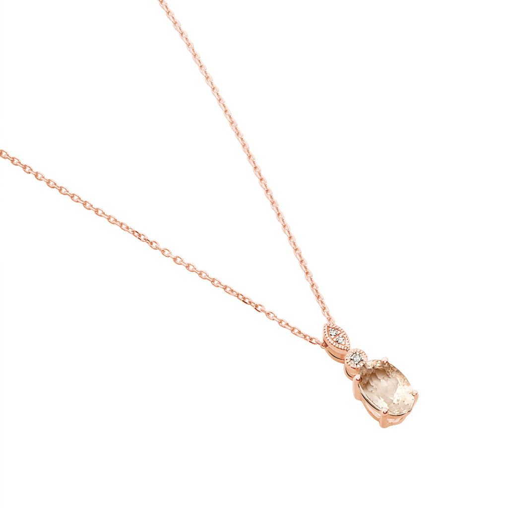 Collier Antonia Or Rose Morganite Et Oxyde De Zirconium