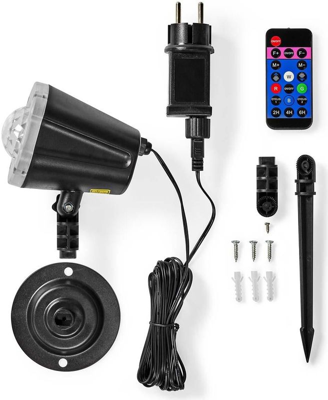 Nedis - LED- en Laserprojector - Prikspot - Grondspot - Binnen & Buiten - IP44 - Incl. 5m Snoer