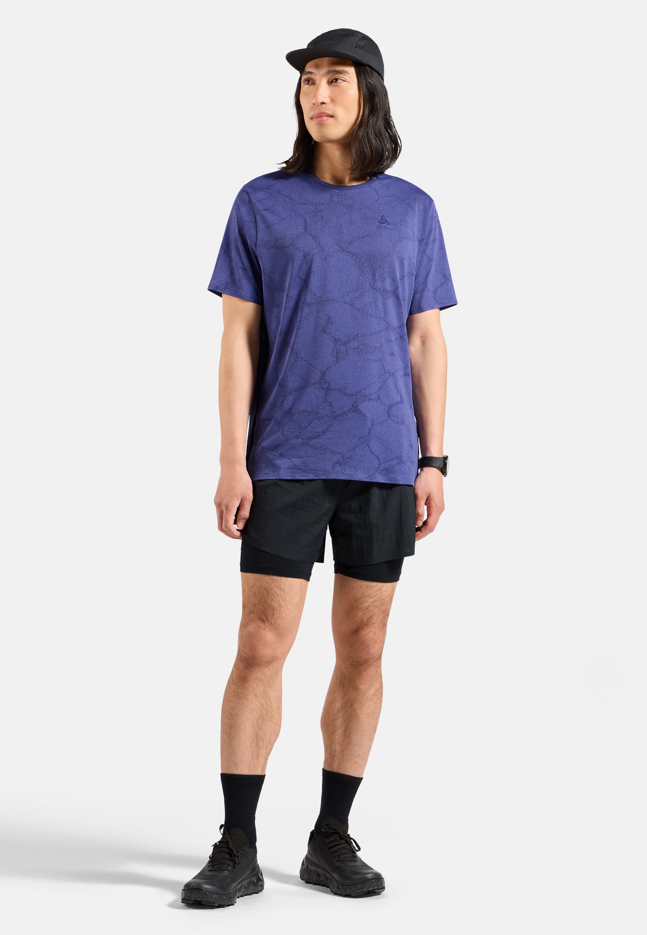 Zeroweight Engineered Chill-Tec Laufshirt in skipper blue melange