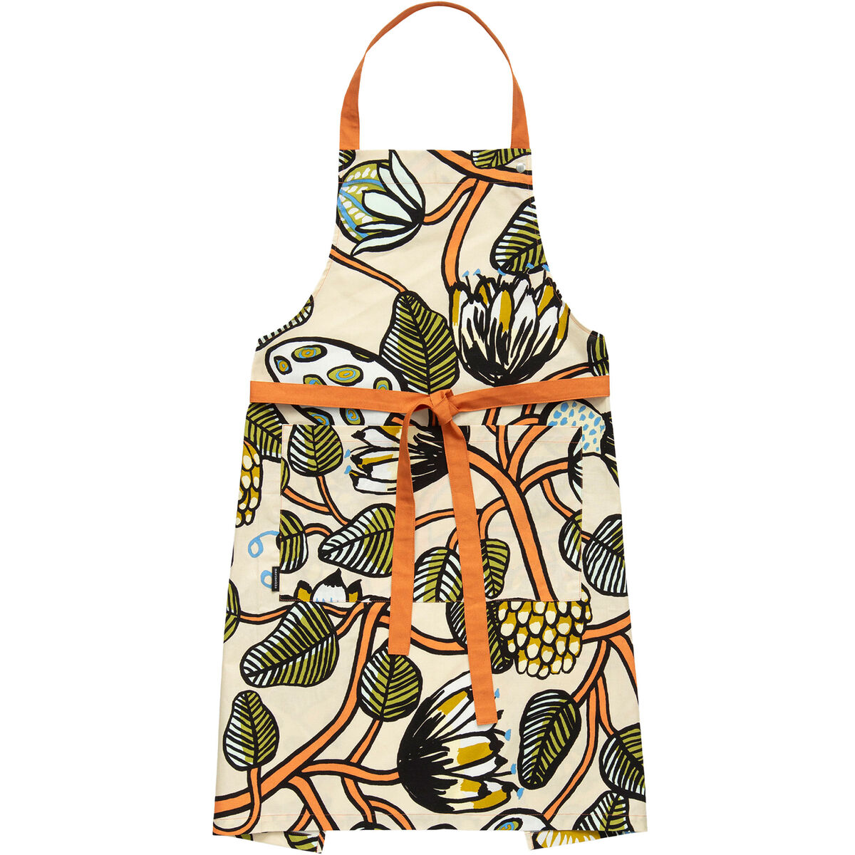Marimekko Tiara forkle, sand/grønn/orange