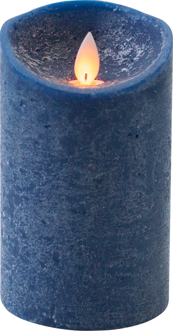 Anna's Collection LED stompkaars Rustiek donker blauw D 7,5 H 12,5 cm