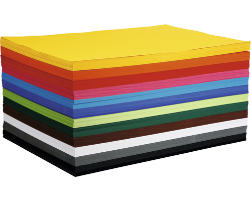Gekleurd karton, diverse kleuren, A2, 120 vellen