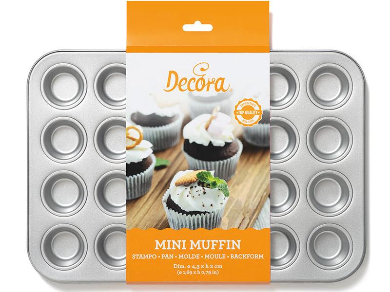 Decora Mini Muffin Backform 24 Mulden Backform für Muffins