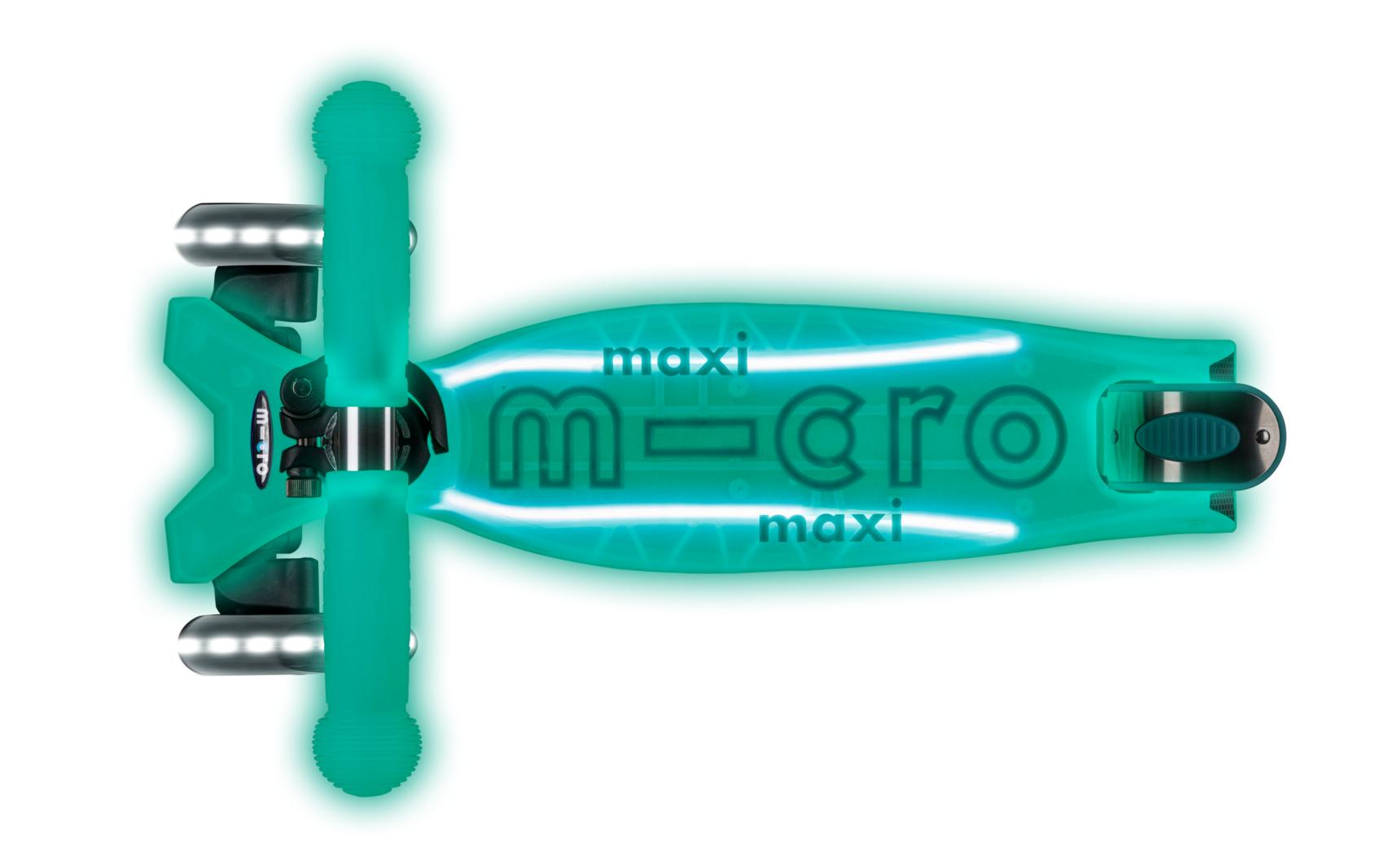 Scooter Maxi Micro Deluxe Glow LED Plus Jelly Green<br>Scooter für Kinder