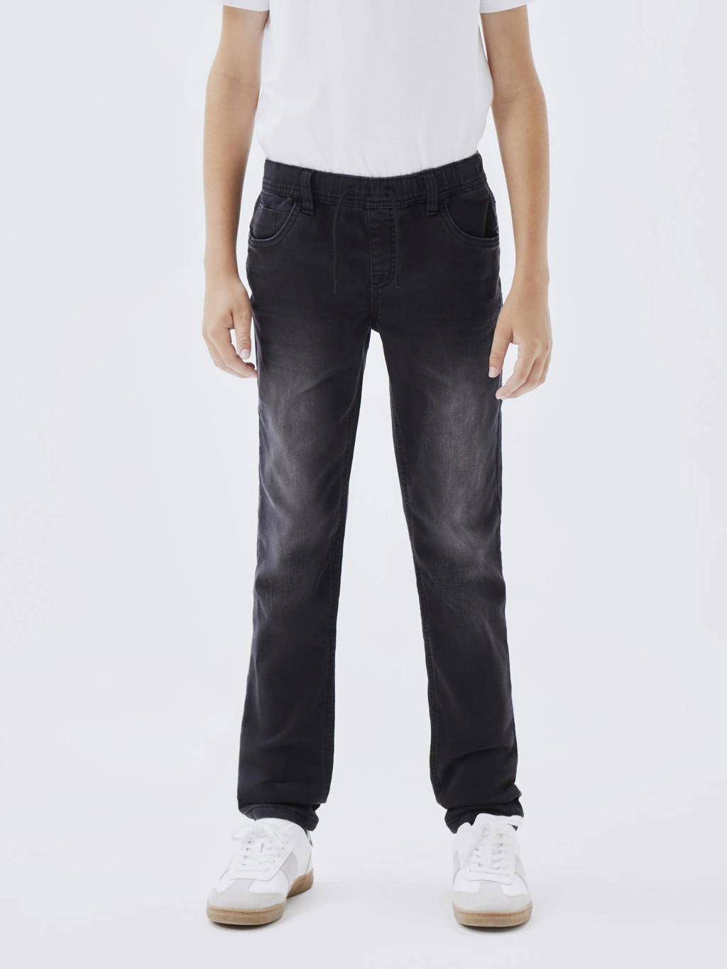 NAME IT slim fit jeans NKMROBIN zwart