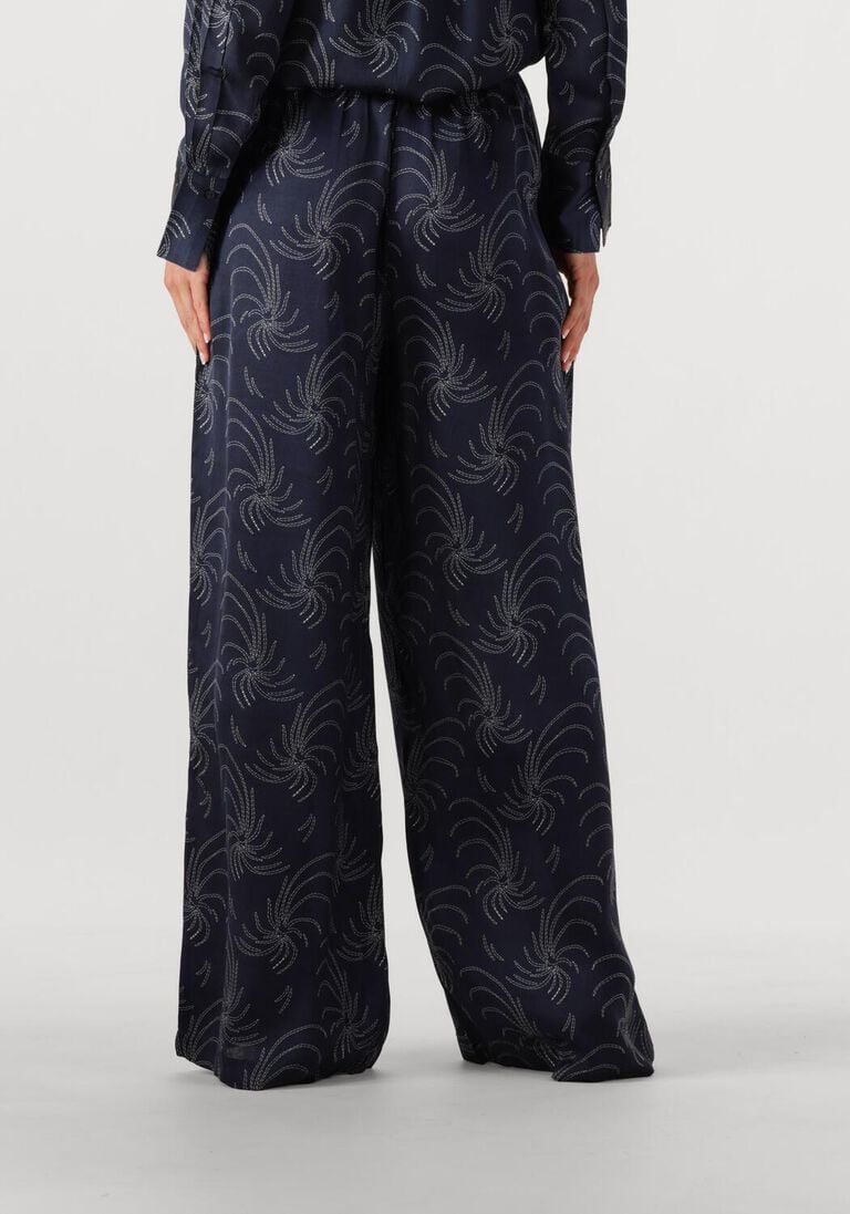 donkerblauwe ibana wijde broek pae