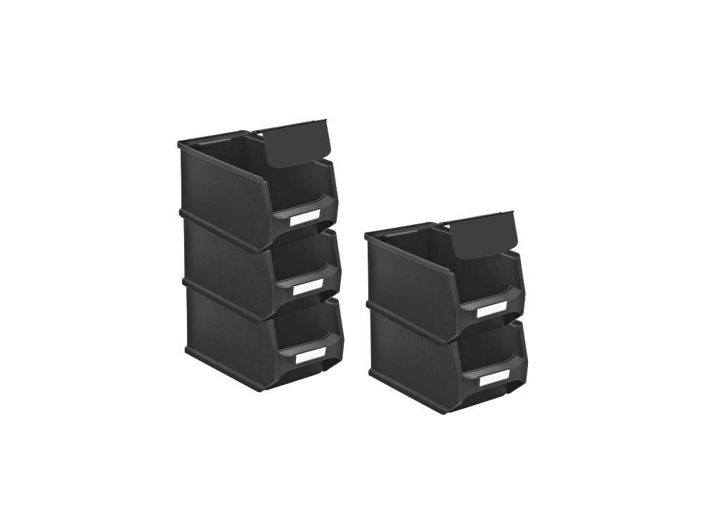 PROREGAL Value Pack 5 x Geleidende opbergdoos 3.0 met deksel HxBxD 12,5 x 14,5 x 23,5 cm 2,8 liter ESD-opslagcontainer Opbergdoos