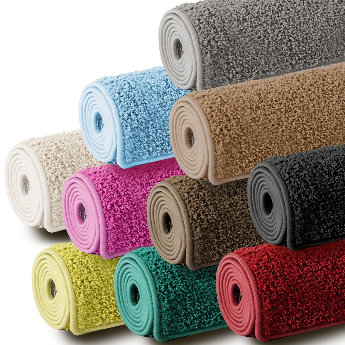 Karat Shaggy Hochflor Teppich | Grün