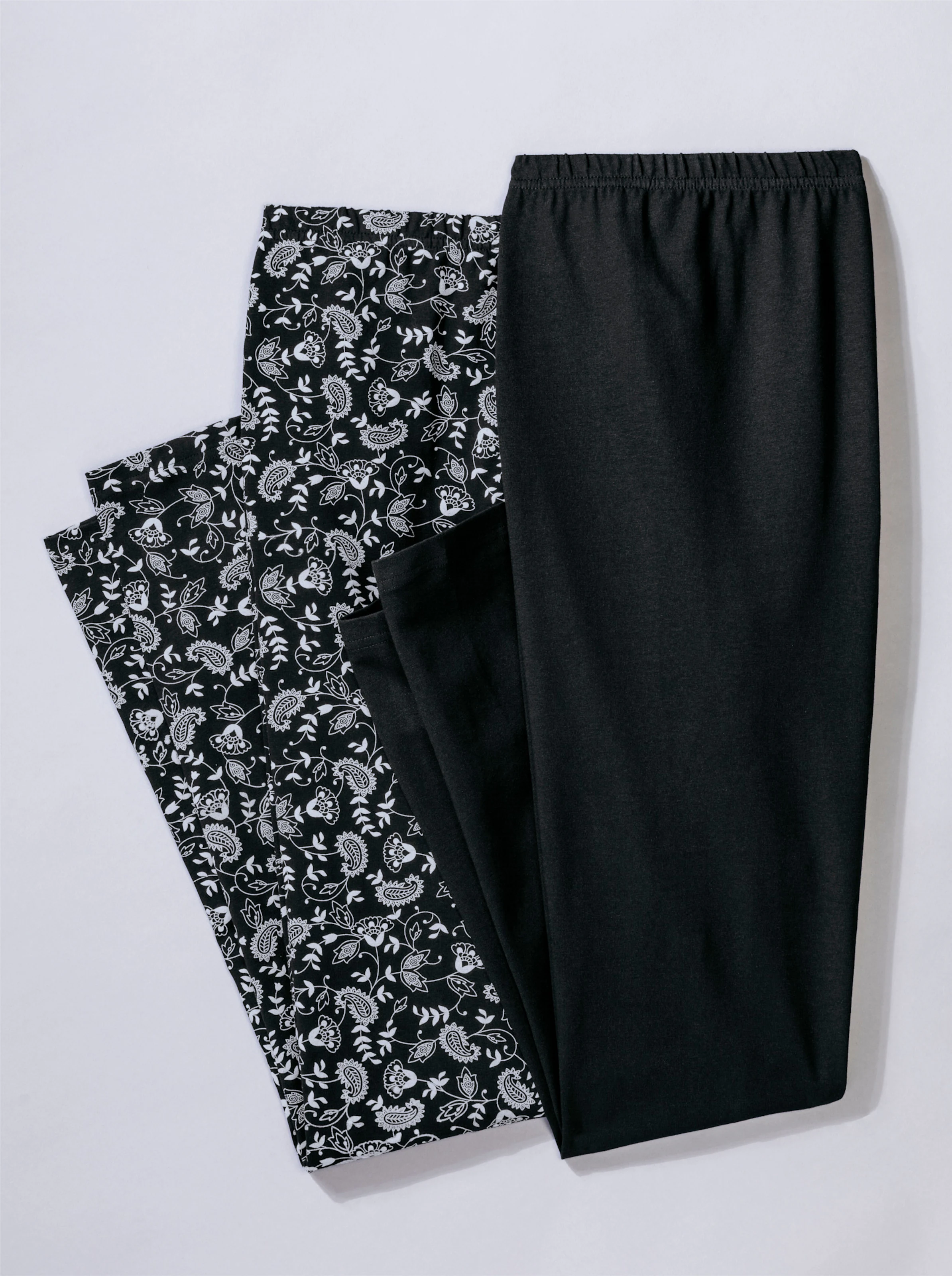 Leggings in schwarz + schwarz-bedruckt