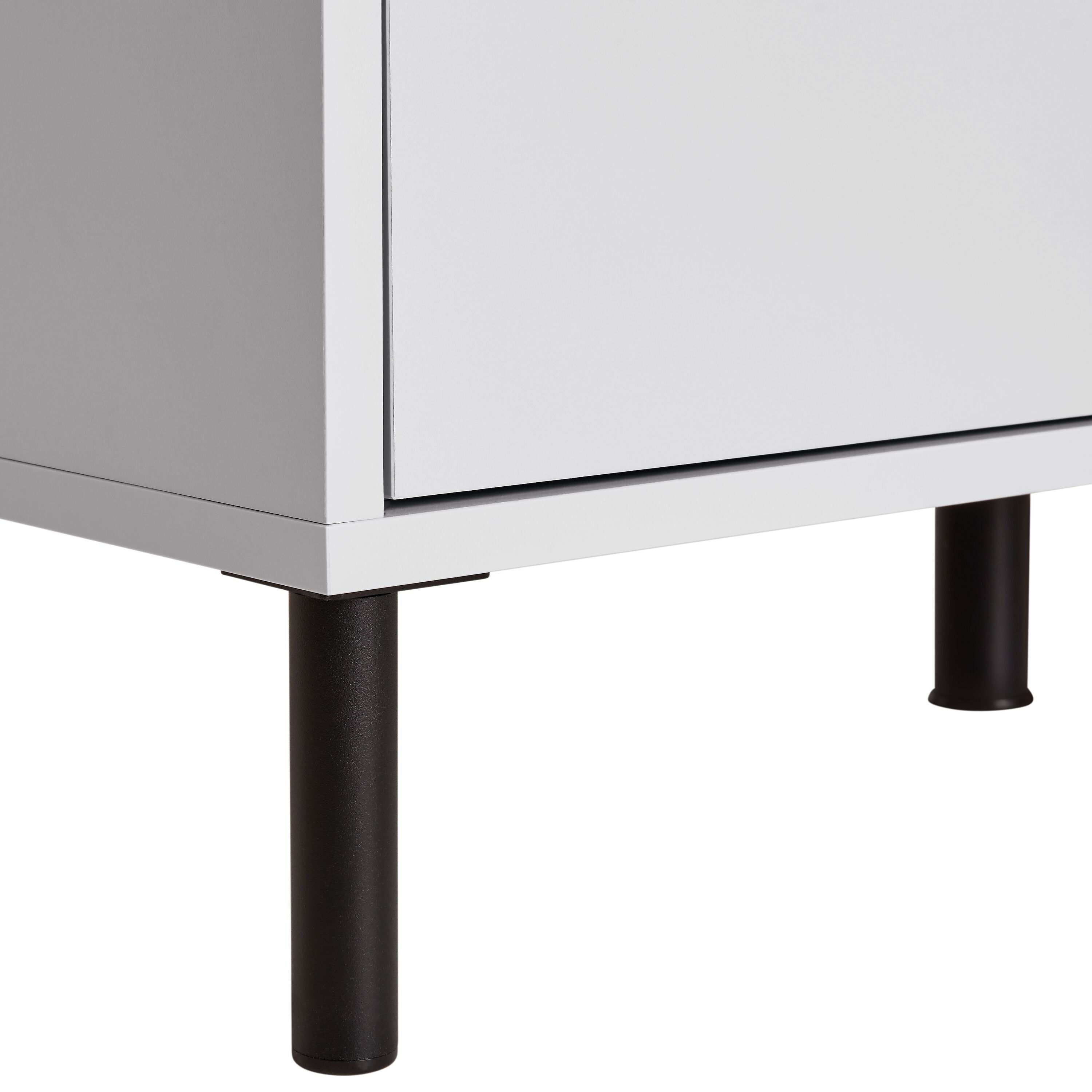 FINJA Highboard - Perlgrau / B: 80.0 cm x T: 36.0 cm x H: 132.0 cm