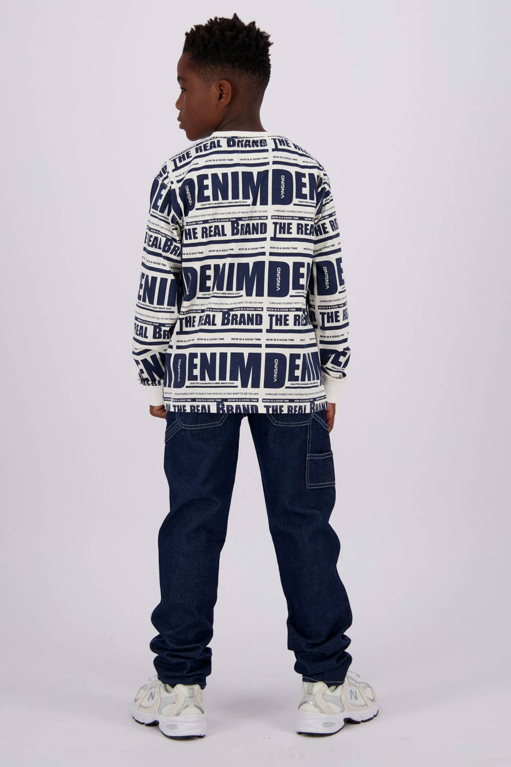 Vingino straight fit jeans Peppe carpenter deep dark