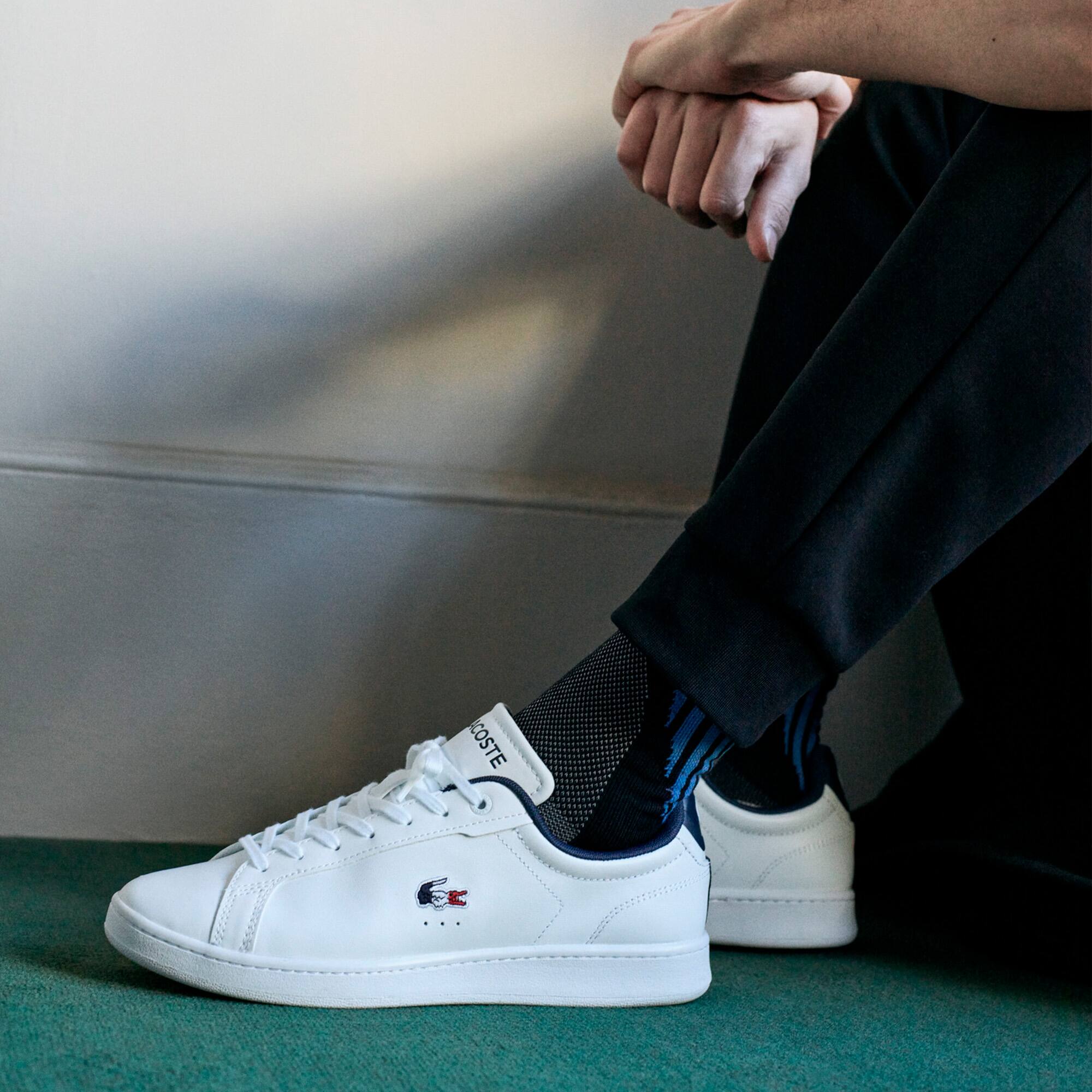 Sneakers Carnaby Pro homme Lacoste en cuir tricolores Sneakers - Blanc - Lacoste - Homme