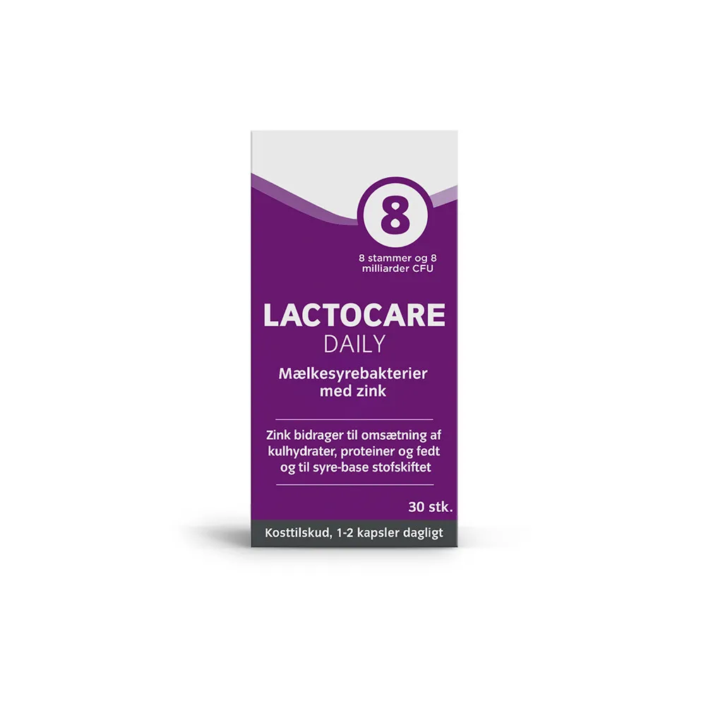 Lactocare Daily m. zink - 30 kapsler