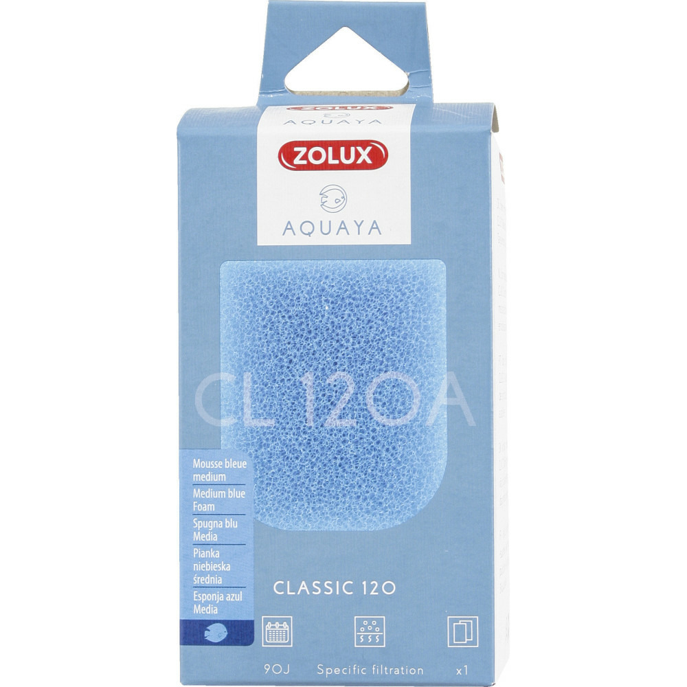 Mousse bleue medium cl 120 a pour pompe classic 120 pour aquarium