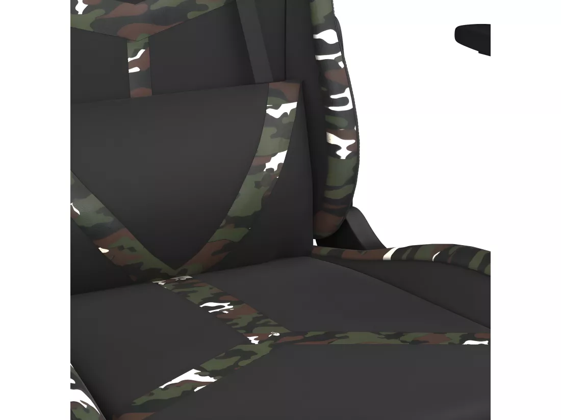 Chaise de jeu avec repose-pied Noir et camouflage Similicuir