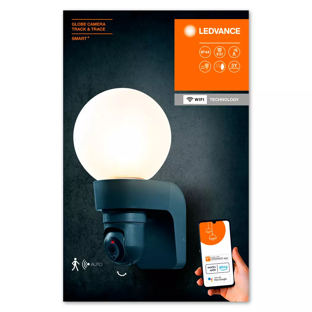 LED-Außenwandkameraleuchte Globe
