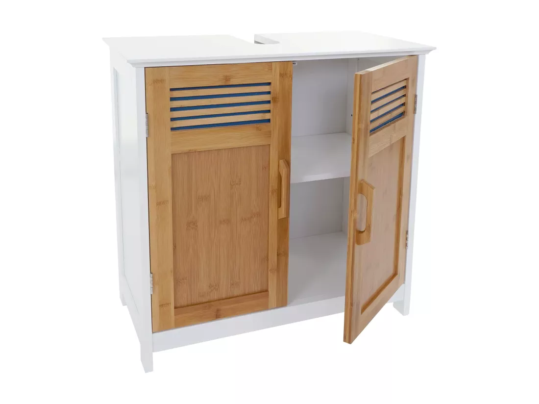 Meuble sous-lavabo MCW-A85, bambou