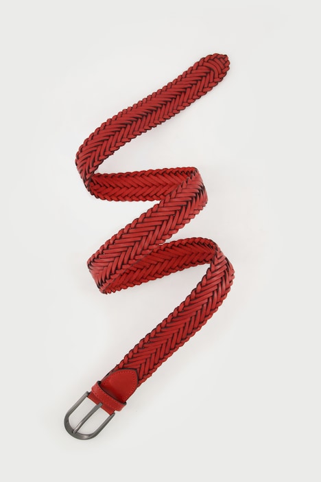Ledergürtel, geflochten, Metallic-Schließe