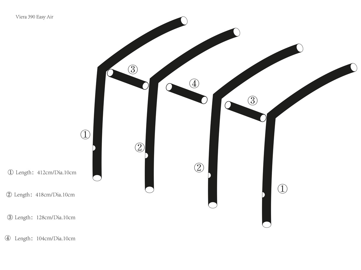 Obelink Viera/Palma 280/390 Easy Air hoofd airtube midden