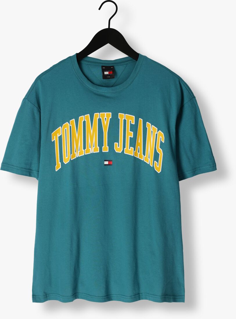 TOMMY JEANS groene tommy jeans t-shirt tjm reg popcolor varsity tee