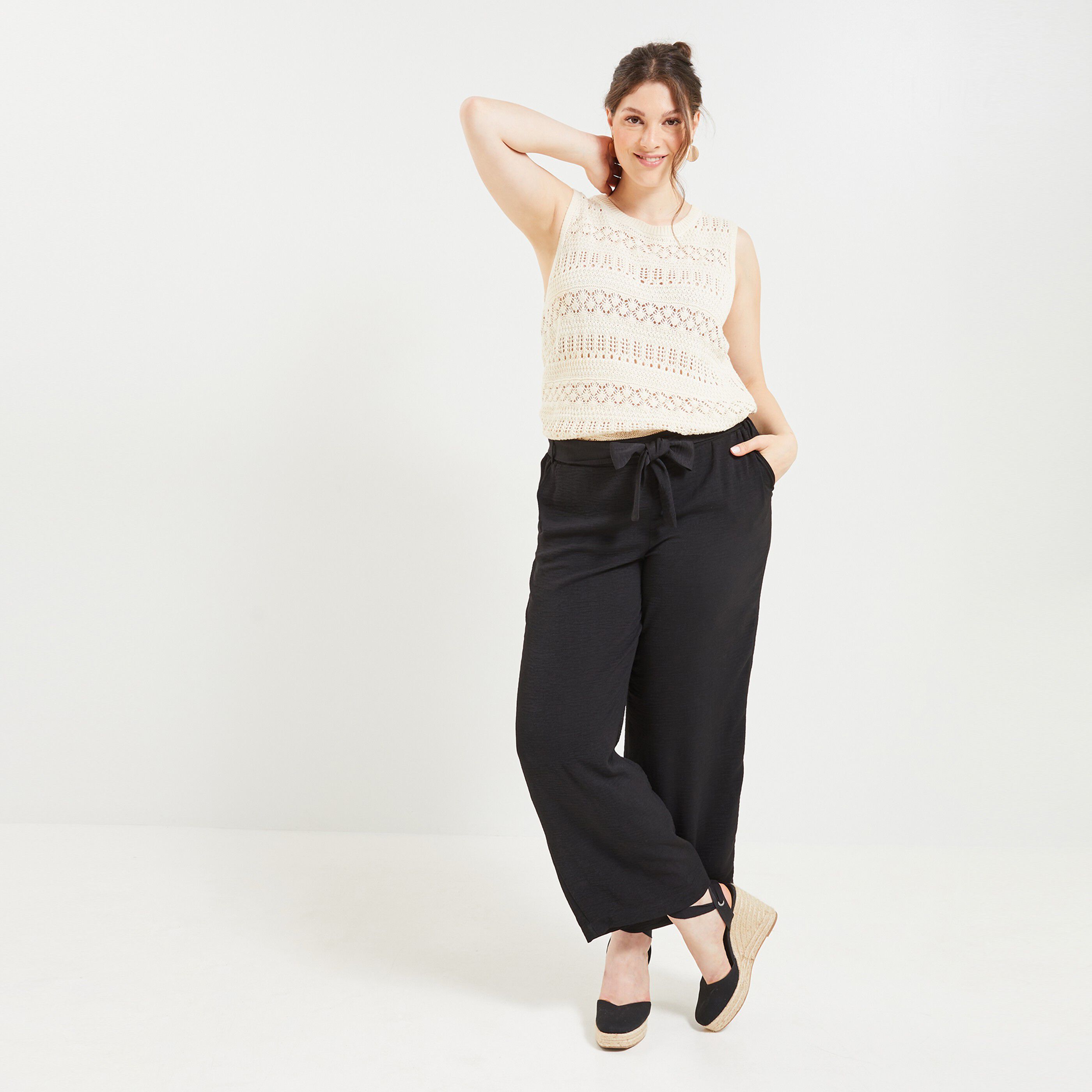 Pantalon fluide femme - NOIR