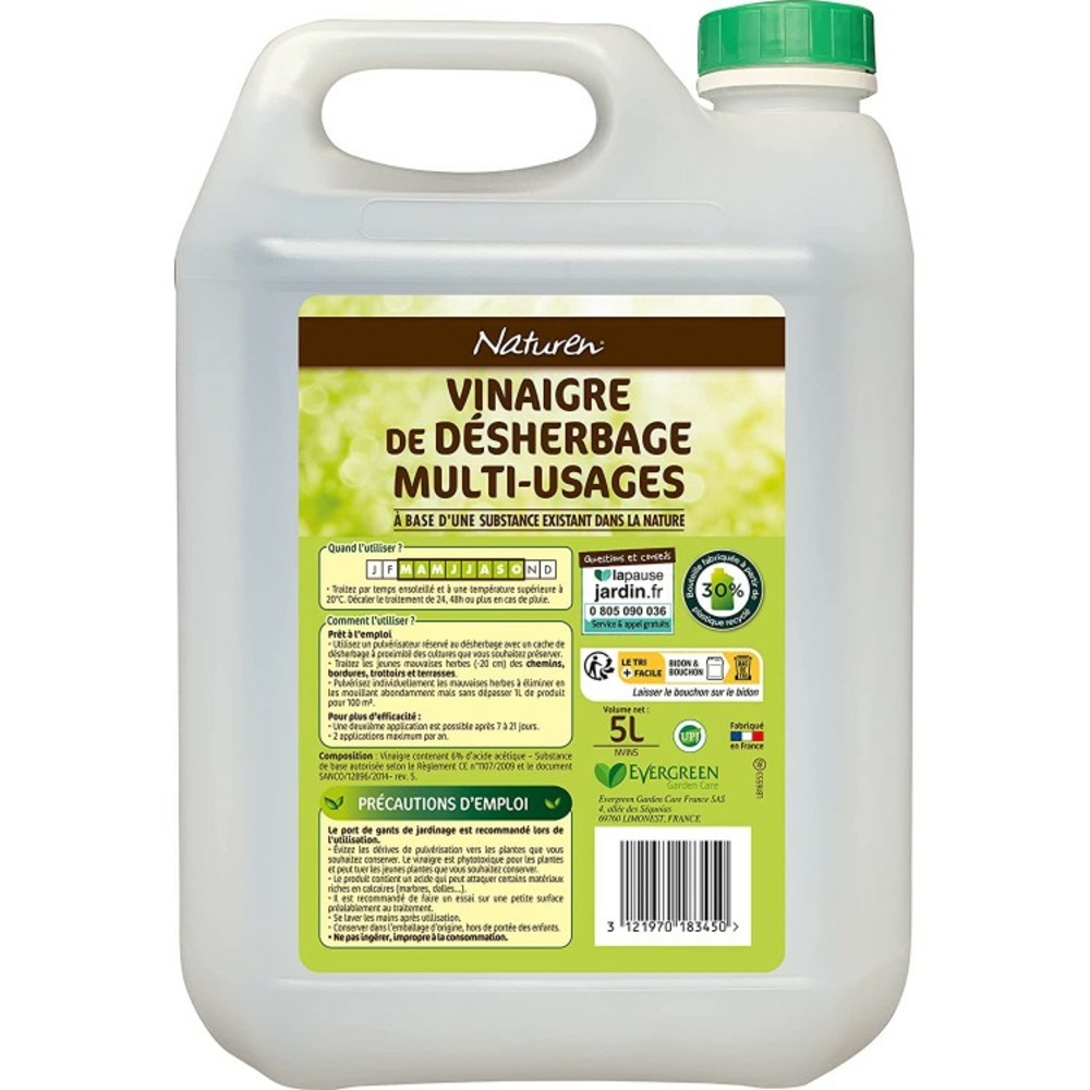 Naturen vinaigre de désherbage multi-usages 5l (nvin5)