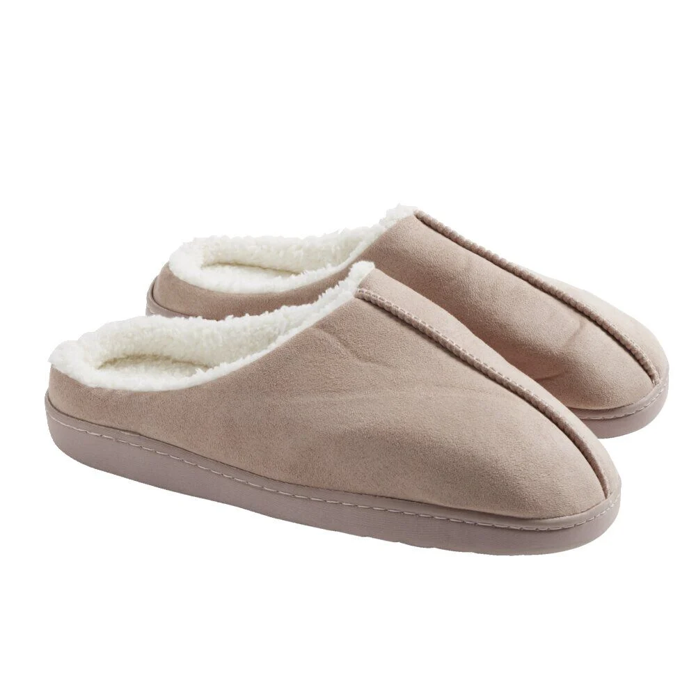 Chaussons mules unisexe gris fourrées T36 à T45