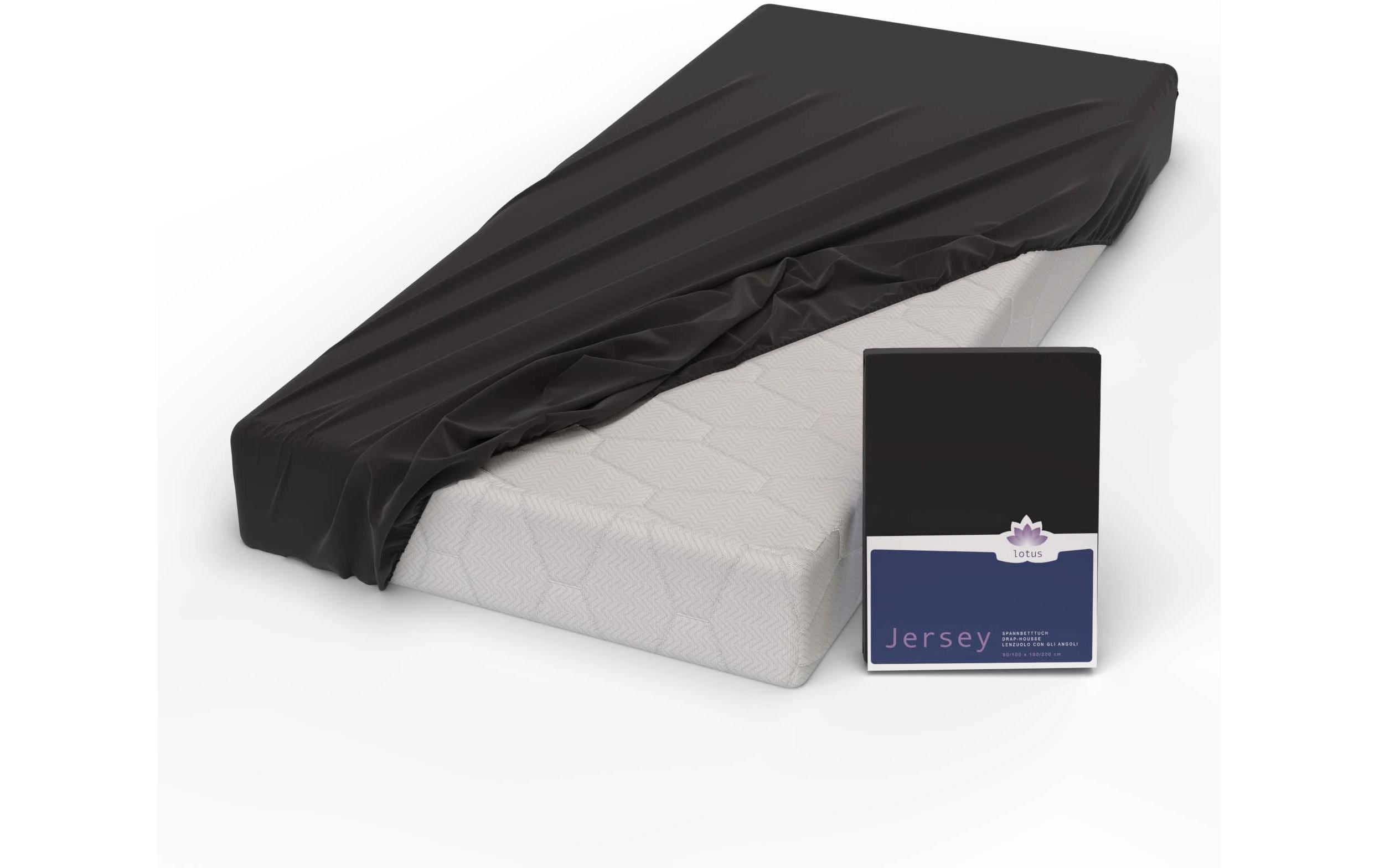 Fixleintuch Jersey Comfort 140-160 x 200 cm, SchwarzJersey Spannbetttuch aus 100% Baumwolle